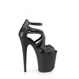 Pleaser FLAMINGO-877 Plateau Sandaletten Clear Schwarz EU-35 / US-5