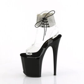 Pleaser FLAMINGO-891-2RS Plateau Sandaletten Clear Schwarz EU-36 / US-6