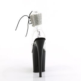 Pleaser FLAMINGO-891-2RS Plateau Sandaletten Clear Schwarz EU-36 / US-6