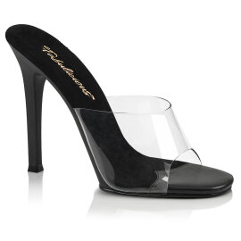 Fabulicious GALA-01 Pantoletten Clear Schwarz EU-39 / US-9