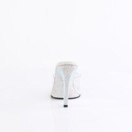 Fabulicious GALA-01DM Pantoletten Clear Strass Silber EU-36 / US-6