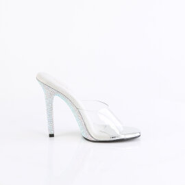 Fabulicious GALA-01DM Pantoletten Clear Strass Silber EU-36 / US-6