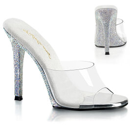 Fabulicious GALA-01DM Pantoletten Clear Strass Silber...