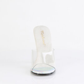 Fabulicious GALA-01DML Pantoletten Clear Strass Silber...