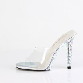 Fabulicious GALA-01DML Pantoletten Clear Strass Silber EU-41 / US-11