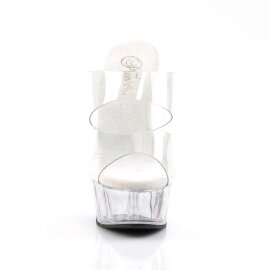 Pleaser Pantolette DELIGHT-602 Transparent Silber EU-35 /...