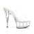 Pleaser Pantolette DELIGHT-602 Transparent Silber EU-35 / US-5