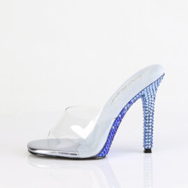 Fabulicious GALA-01DMM Pantoletten Clear Strass Blau EU-41 / US-11