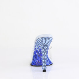 Fabulicious GALA-01DMM Pantoletten Clear Strass Blau EU-41 / US-11