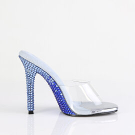 Fabulicious GALA-01DMM Pantoletten Clear Strass Blau EU-41 / US-11