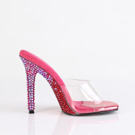 Fabulicious GALA-01DMM Pantoletten Clear Strass Pink EU-37 / US-7