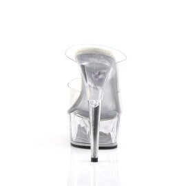 Pleaser Pantolette DELIGHT-602 Transparent Silber EU-38 / US-8