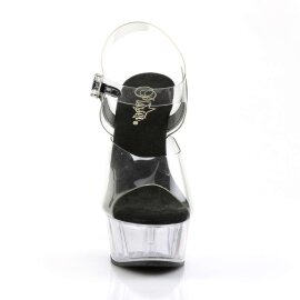 Pleaser Sandalette DELIGHT-608 Transparent Schwarz EU-35...