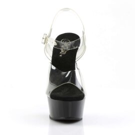 Pleaser Sandalette DELIGHT-608 Transparent Schwarz EU-35...