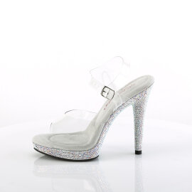 Fabulicious GLORY-508DM Sandaletten Clear Strass Silber EU-38 / US-8