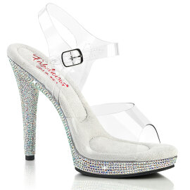 Fabulicious GLORY-508DM Sandaletten Clear Strass Silber...