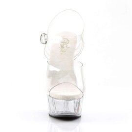 Pleaser Sandalette DELIGHT-608 Transparent Silber EU-35 /...