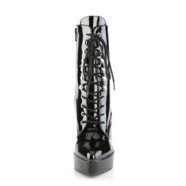 Devious INDULGE-1020 Plateau Stiefeletten Lack Schwarz...