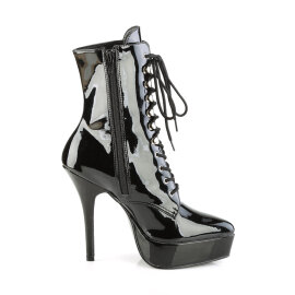 Devious INDULGE-1020 Plateau Stiefeletten Lack Schwarz EU-43 / US-13