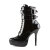 Devious INDULGE-1026 Plateau Stiefeletten Lack Schwarz EU-39 / US-9