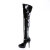 Devious INDULGE-3000 Plateau Overknee Stiefel Lack Schwarz EU-36 / US-6