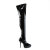 Devious INDULGE-3000 Plateau Overknee Stiefel Lack Schwarz EU-37 / US-7