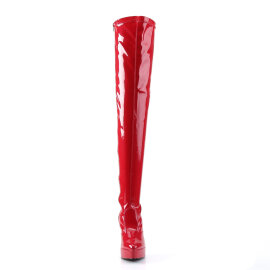 Devious INDULGE-3000 Plateau Overknee Stiefel Lack Rot...