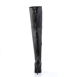 Devious INDULGE-3011 Plateau Overknee Stiefel Kunstleder Schwarz EU-41 / US-11