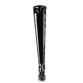 Devious INDULGE-3063 Plateau Overknee Stiefel Lack...