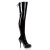 Devious INDULGE-3063 Plateau Overknee Stiefel Lack Schwarz EU-40 / US-10