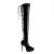 Devious INDULGE-3063 Plateau Overknee Stiefel Lack Schwarz EU-43 / US-13