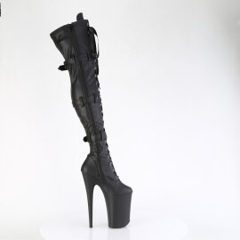 Pleaser INFINITY-3028 Plateau Overknee Stiefel Kunstleder Schwarz EU-39 / US-9