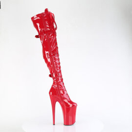 Pleaser INFINITY-3028 Plateau Overknee Stiefel Lack Rot EU-39 / US-9