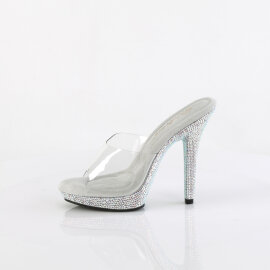Fabulicious LIP-101DM Pantoletten Clear Strass Silber EU-36 / US-6