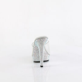 Fabulicious LIP-101DM Pantoletten Clear Strass Silber EU-37 / US-7