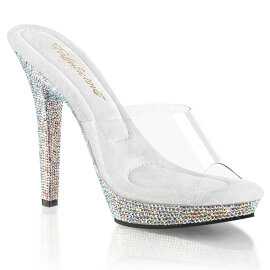 Fabulicious LIP-101DM Pantoletten Clear Strass Silber...