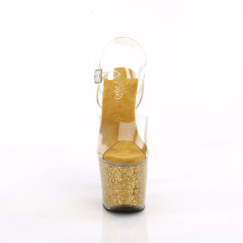 Pleaser LOVESICK-708SG Plateau Sandaletten Clear Glitter...