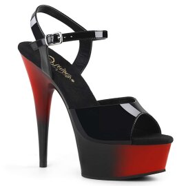 Pleaser Sandalette DELIGHT-609BR Schwarz Rot EU-36 / US-6