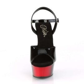 Pleaser Sandalette DELIGHT-609BR Schwarz Rot EU-36 / US-6