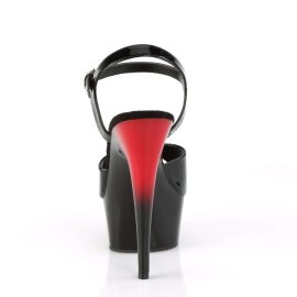 Pleaser Sandalette DELIGHT-609BR Schwarz Rot EU-36 / US-6