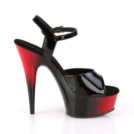 Pleaser Sandalette DELIGHT-609BR Schwarz Rot EU-39 / US-9