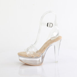 Fabulicious MARTINI-505 Plateau Sandaletten Clear Beige EU-39 / US-9