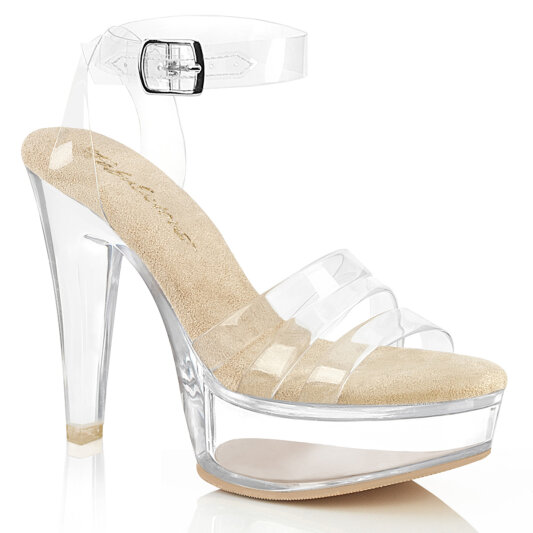 Fabulicious MARTINI-505 Plateau Sandaletten Clear Beige EU-37 / US-7