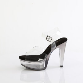 Fabulicious MARTINI-508 Plateau Sandaletten Clear Rauch Schwarz EU-39 / US-9