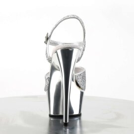 Pleaser Sandalette DELIGHT-609G Silber Multi Glitter Chrom EU-35 / US-5
