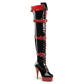 Funtasma MEDIC-3028 Plateau Overknee Stiefel Lack Schwarz...