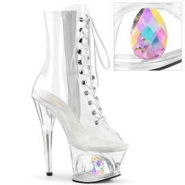 Pleaser MOON-1021C-DIA Plateau Stiefeletten Clear EU-35 /...