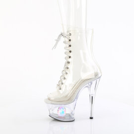 Pleaser MOON-1021C-DIA Plateau Stiefeletten Clear EU-35 / US-5