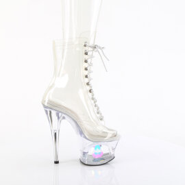 Pleaser MOON-1021C-DIA Plateau Stiefeletten Clear EU-35 / US-5