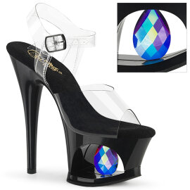 Pleaser MOON-708DIA Plateau Sandaletten Lack Schwarz...